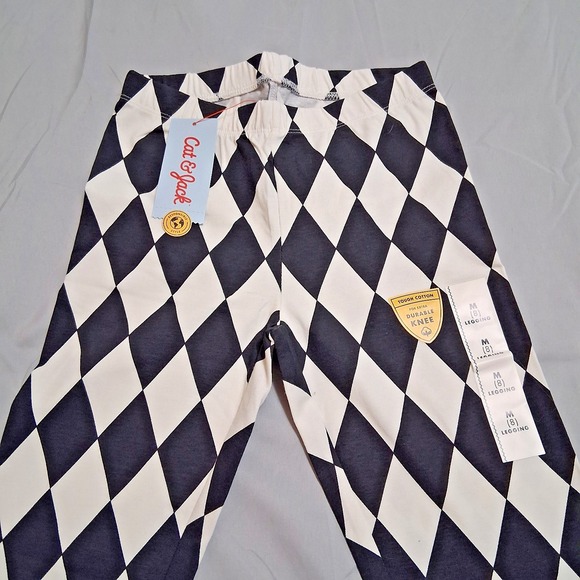 Cat & Jack Other - Cat & Jack Girls Leggings Size Medium (8) Black & White Diamond Argyle Brand NWT